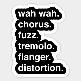 Guitar Effects Pedal Helvetica List Graphic Design Sticker